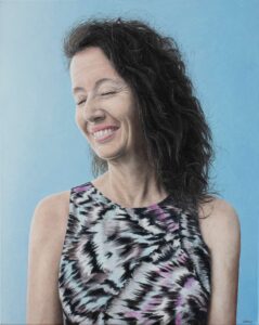 Just A Moment – portrait of Nicki Lloyd, 2022, oil on canvas, 40.5cm x 51cm (16in x 20in)