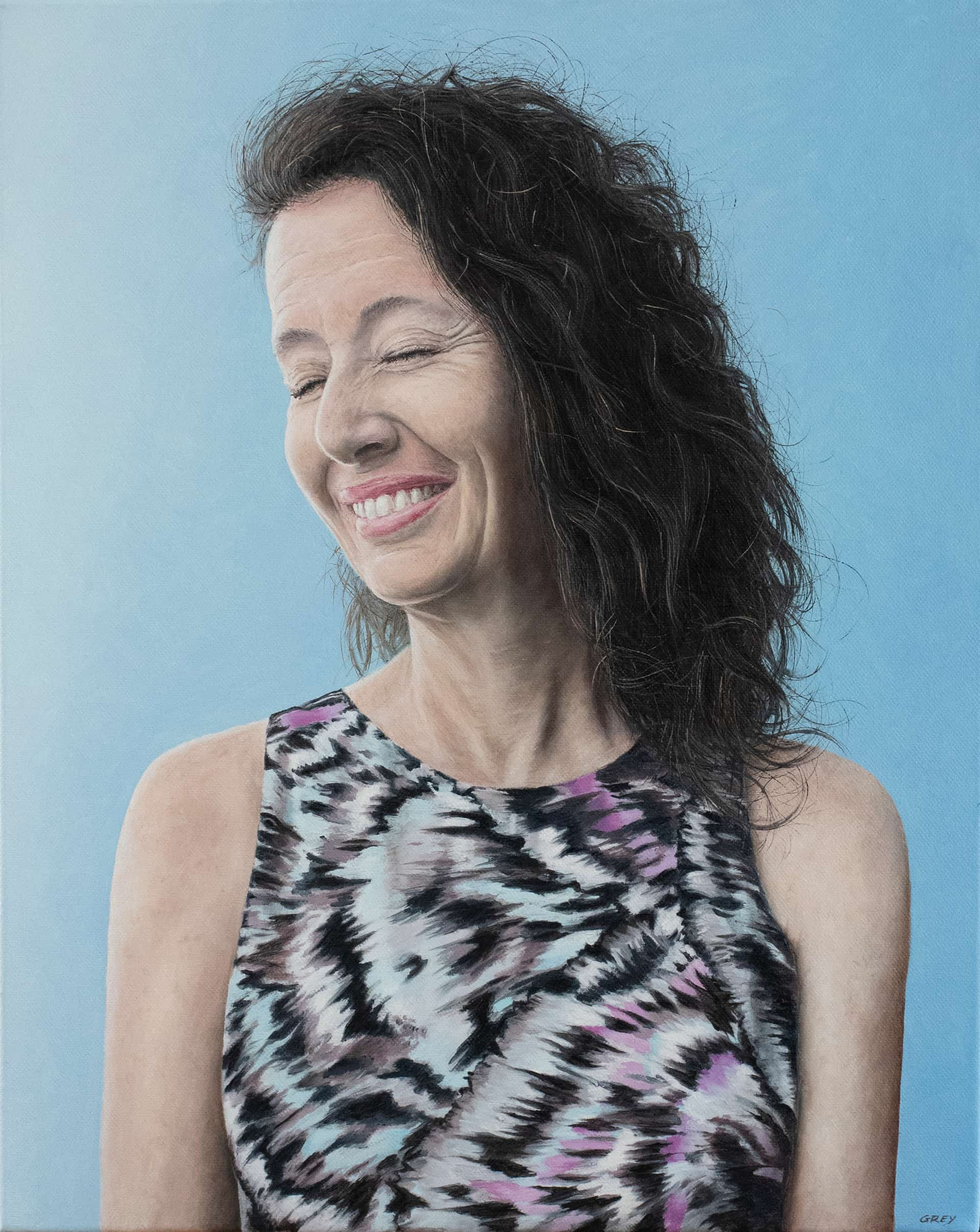 'Just A Moment' a portrait of Nicki Lloyd by artist Tim Grey